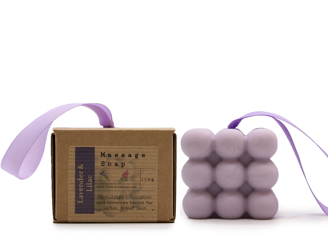 Jabones de Masaje Individuales en Caja - LAVANDA y LILA