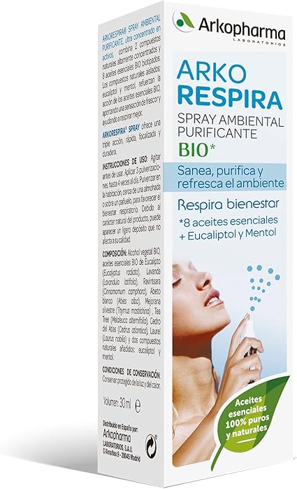 Spray  Ambiental, con Aceites Esenciales de Eucalipto y Mentol