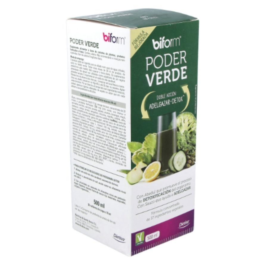 Poder Verde Jarabe Adelgazar Detox Vegan 500ml