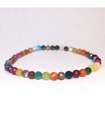 Pulsera Agata  Multicolor 6 mm