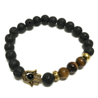 Pulseras de Piedra de Lava - HAMSA - OJO de TIGRE