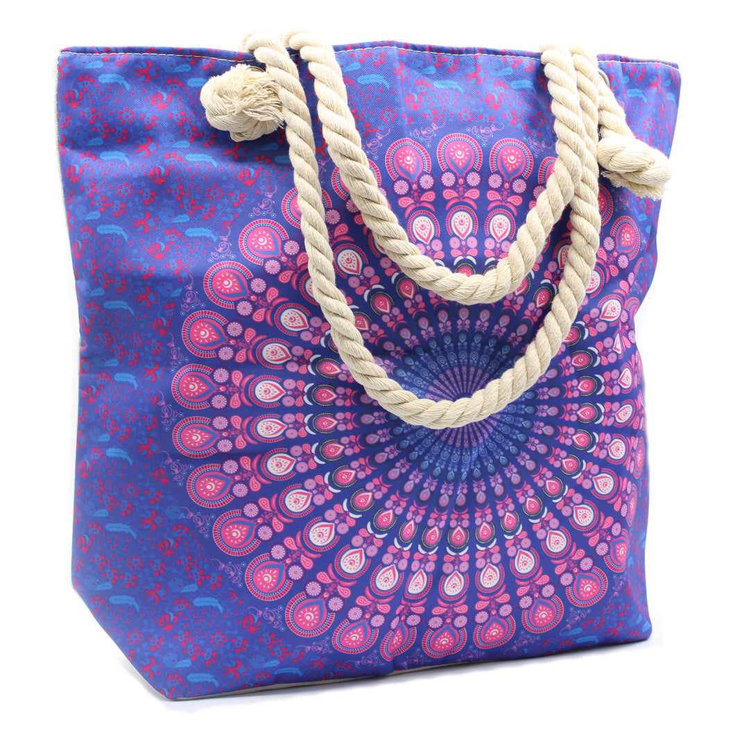 Mandala-Tasche mit Seilgriff VIOLETTBLAU