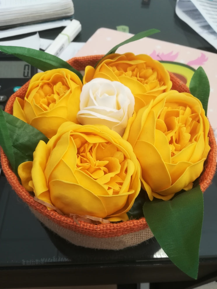 Large orange round basket